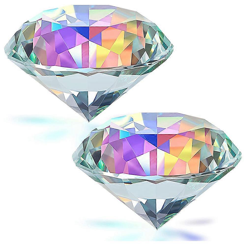 AB Color Faceted Rainbow Paperweight Crystal