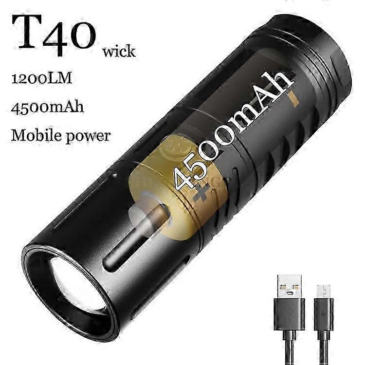 T40 Flashlight Portable High Bright LED Torch Light