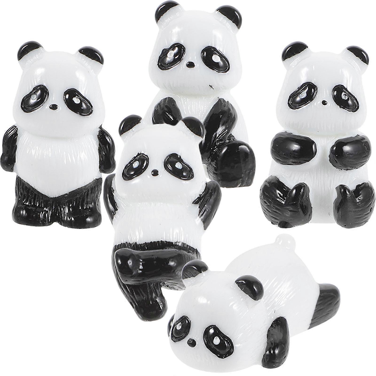 Mini Panda Figurine Plastic Resin Animal Decor for Decor 20Pcs Set