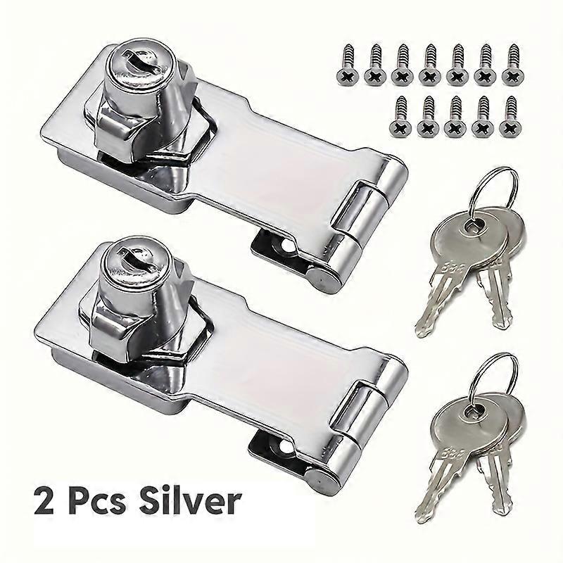 2Pcs Metal Safety Locks 6.35cm Anti-Theft Core with 2 Keys Mounting Screws Cam Cylinder Lock for Drawers Security Lock for Home