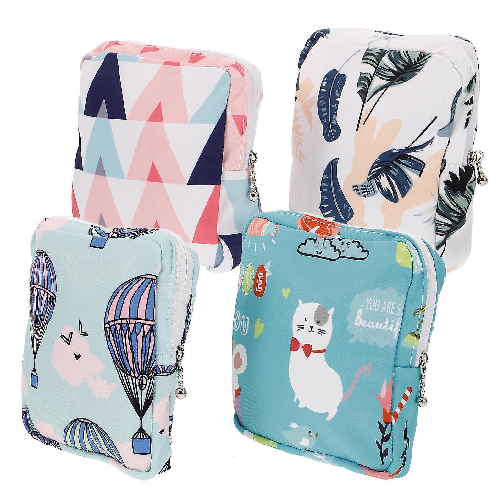 Assorted Color Portable Sanitary Napkin Bag for Travel Use 16Pcs Storage