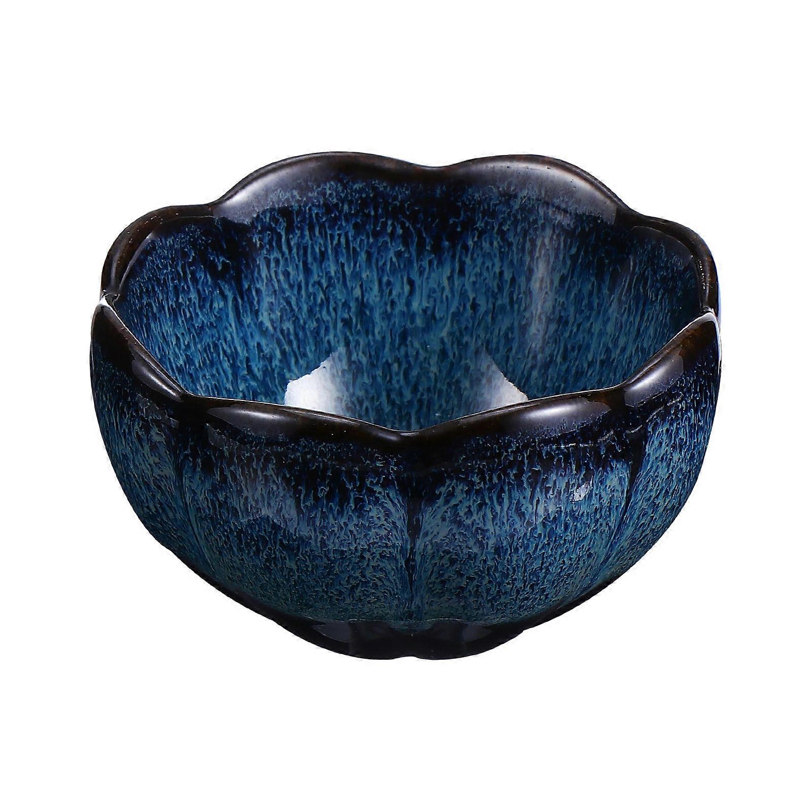 Ceramic Tea Cup Drinking Cup for Home Use 3Pcs Japanese-Style Blue