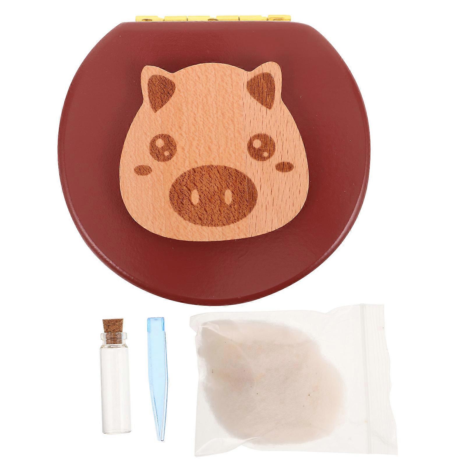Baby Tooth Storage Wooden Keepsake Box for Lost Teeth Preservation