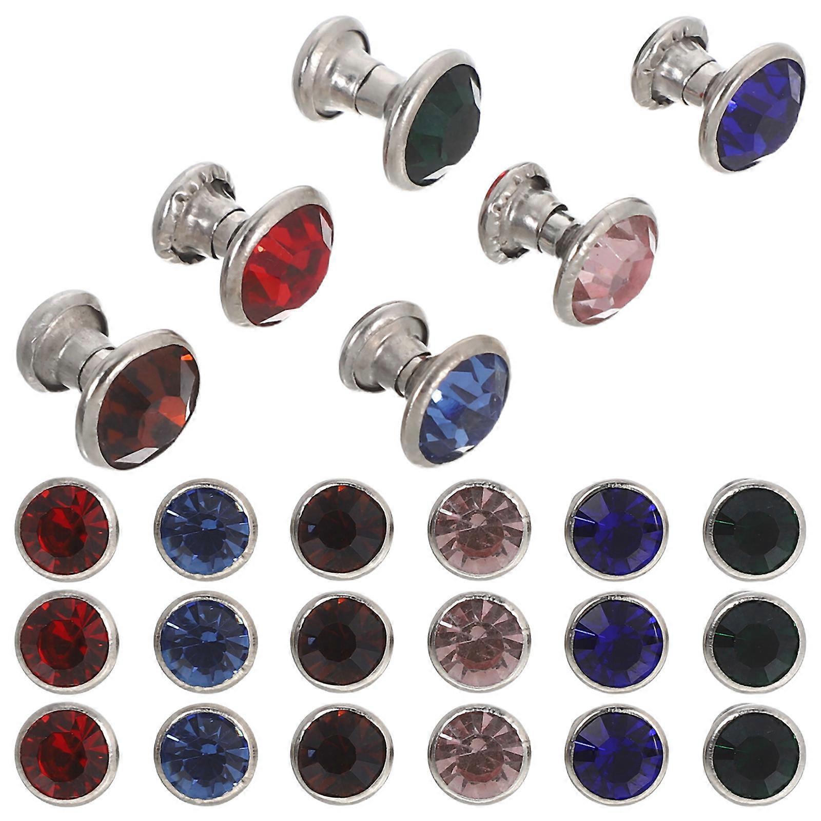 Crystal Rivets 240 Pcs Rhinestone Studs For DIY Projects Decorating Bags Shoes Belts In Round Shape