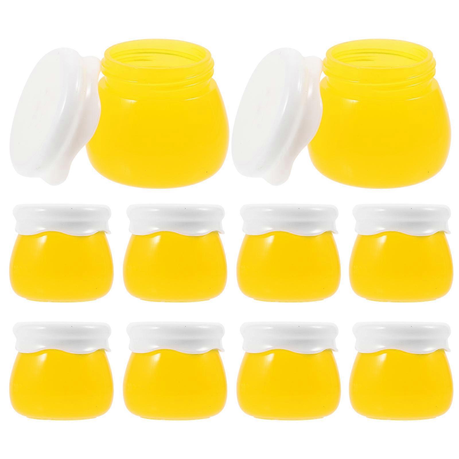Refillable Cosmetic Container Acrylic Jar for Storage 50Pcs Yellow
