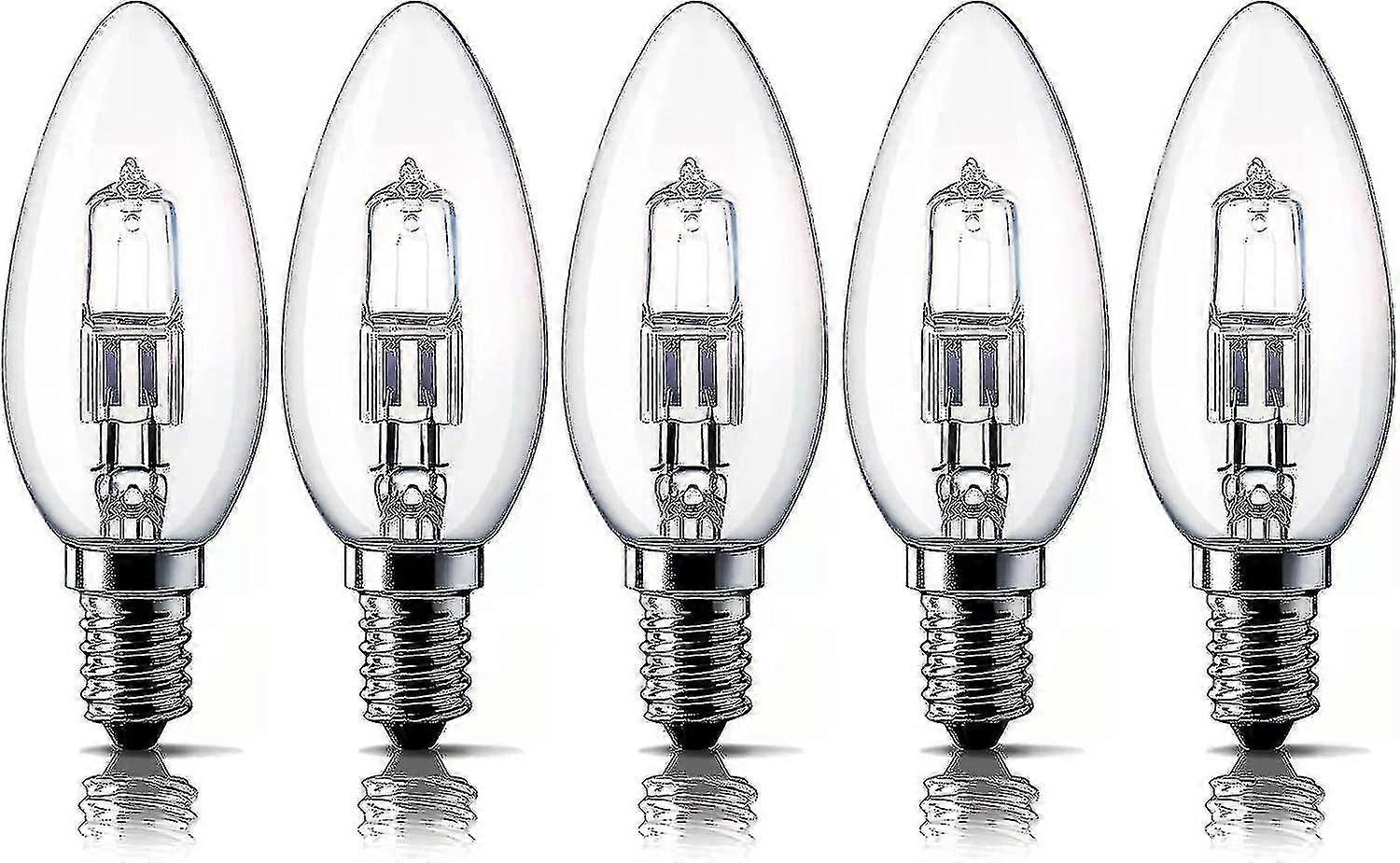 E14 28w נורות נר הלוגן, נורת בורג אדיסון קטנה (ses) 2700k לבן חם לעמעום חבילה של 5