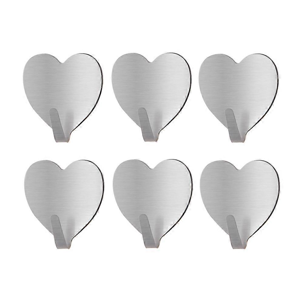 Sticky Hook Heart Shaped Stainless Steel for Organizing with 18Pcs Hooks