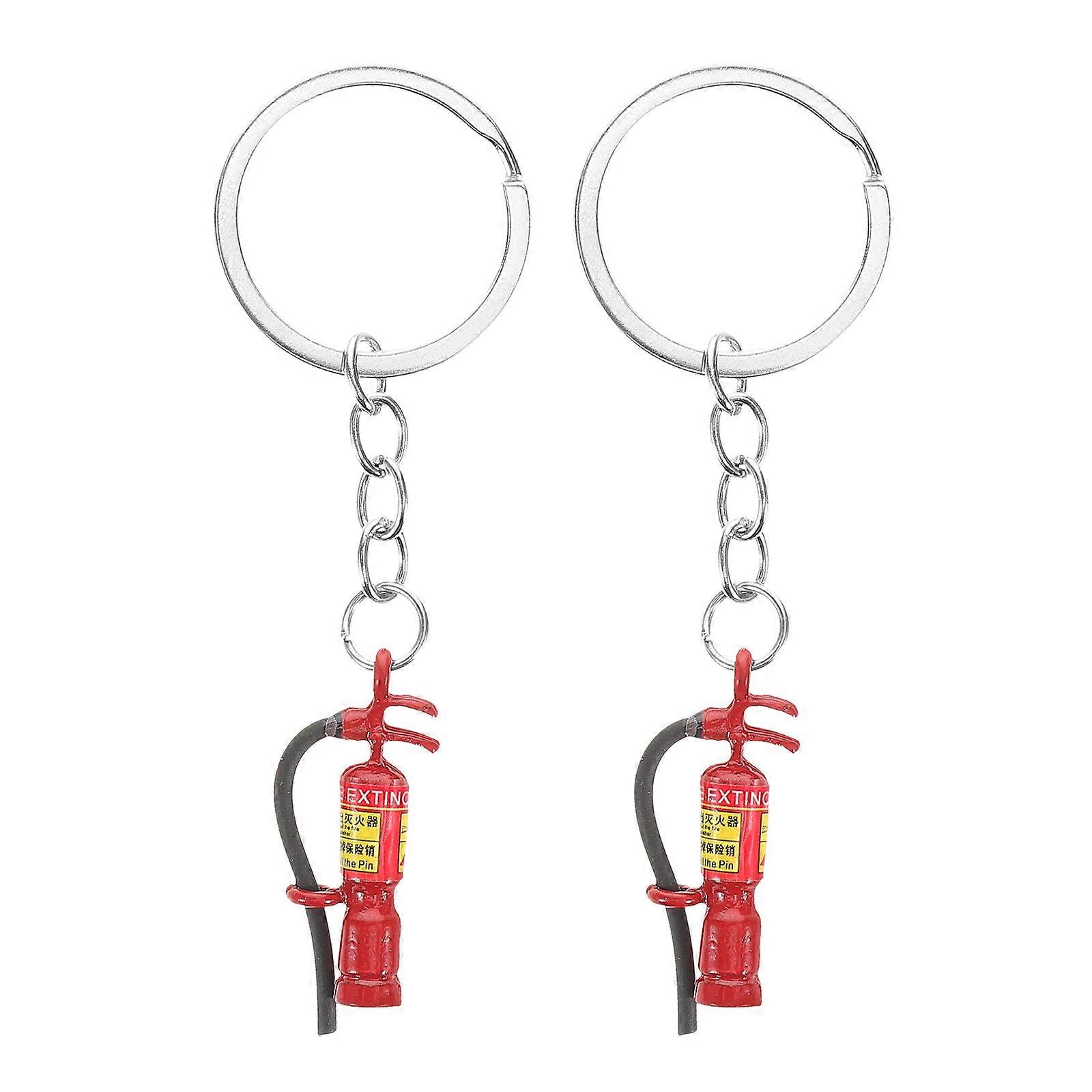 Firefighter Key Chains Fire Extinguisher Pendant for Hanging 4Pcs