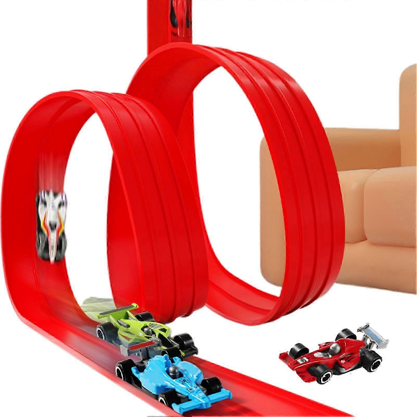 Flex Track Flexible Car Racing Track with Suction Cups Educational Toy RollUp Roadway for Children from 4 Years