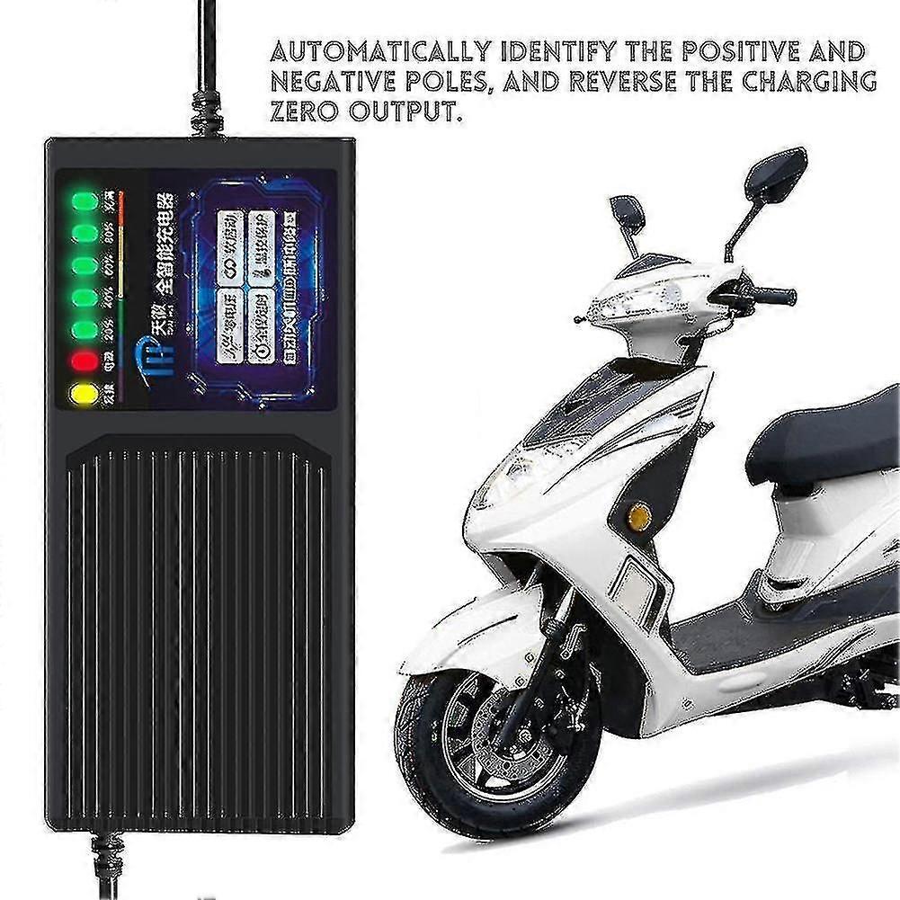 60v 20ah elektrisch voertuig oplader met 7 light display stroom lekkage bescherming loodzuur lader
