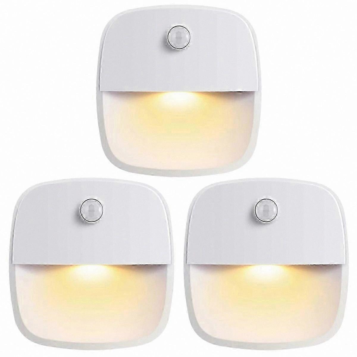3-Pack Motion Sensor Night Lights, Warm White LED, Twilight Detection Socket Adapter