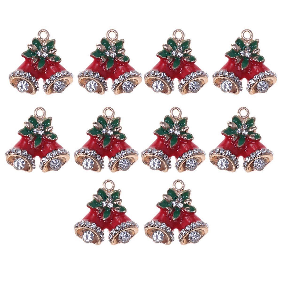 Christmas Charms Alloy Phone Charms for DIY with 30Pcs Two Bells Pendant Set
