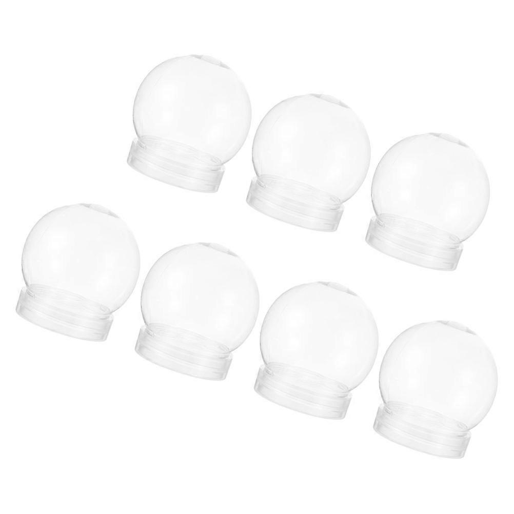 DIY Snow Globe Clear Plastic Snow Globe for Decor with Screw Cap 7Pcs