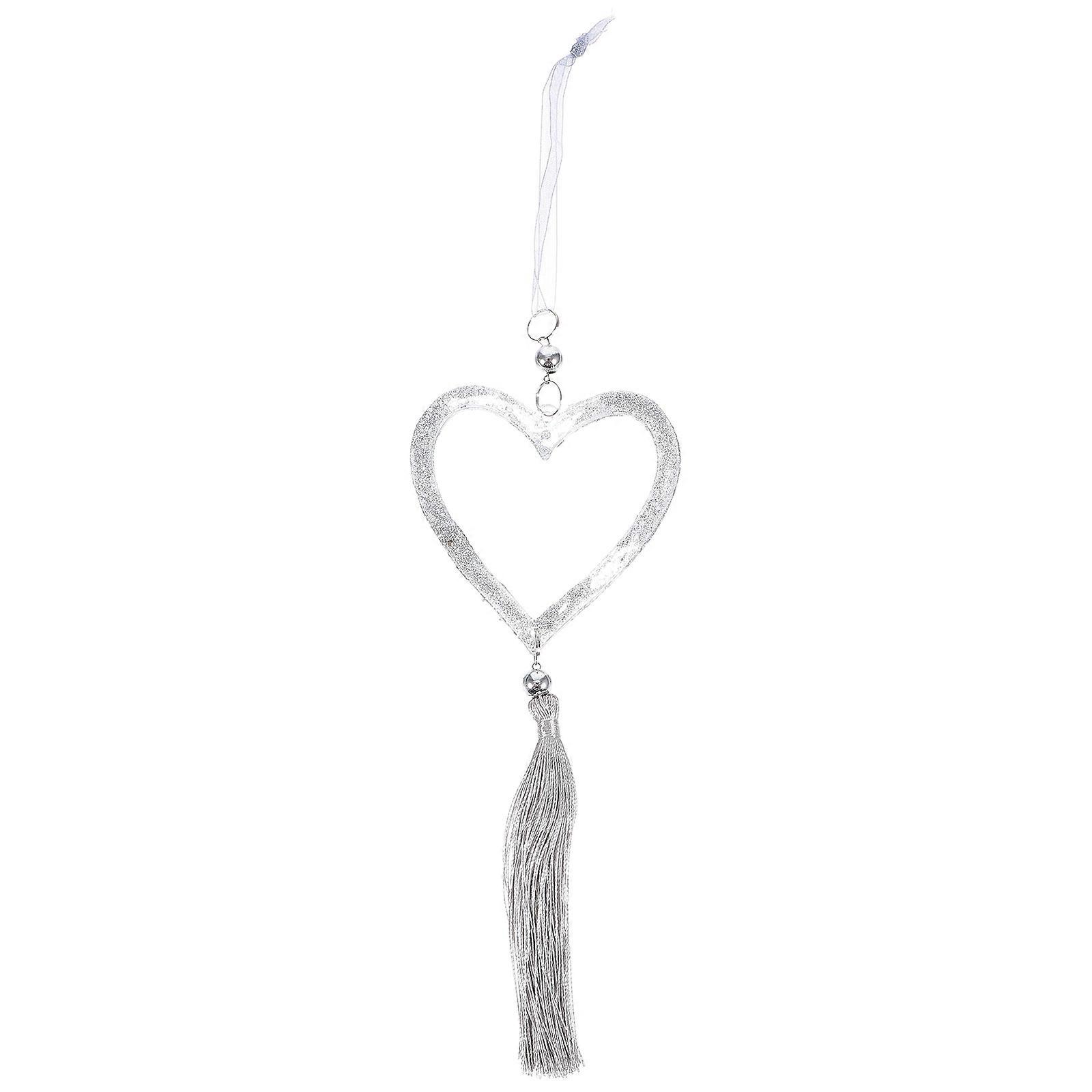 Acrylic Christmas Tree Pendant Heart Shape Hanging Decor 3Pcs