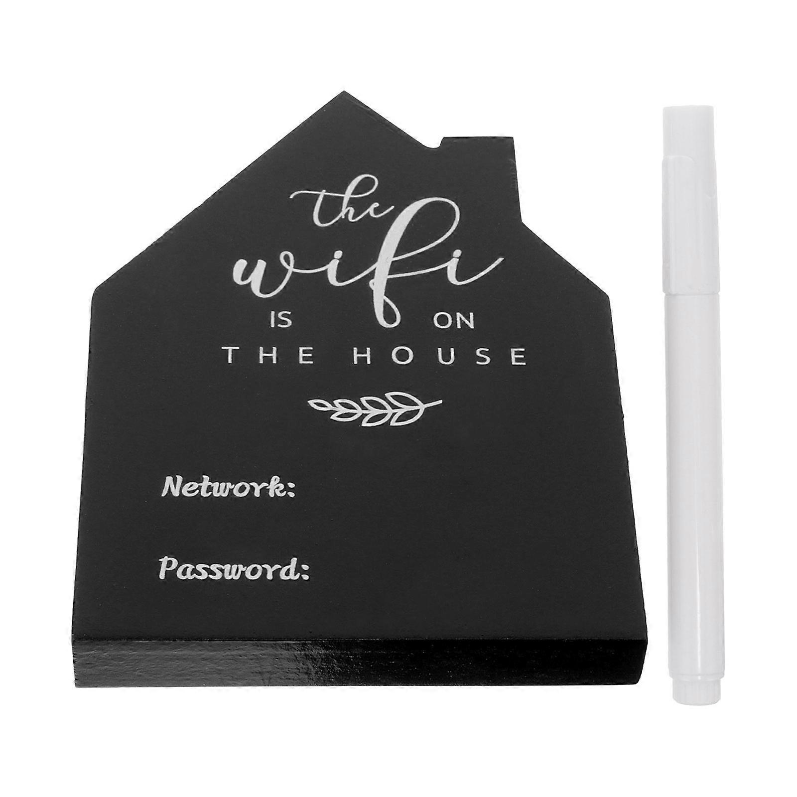 Wood Desktop WiFi Password Sign for Guest Room 2Sets Reminder