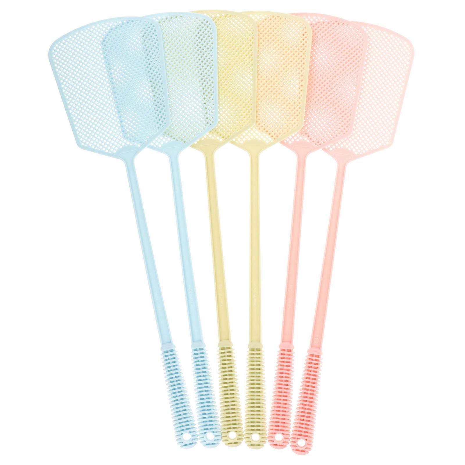 Manual Fly Plastic Matamoscas for Indoor Use 12Pcs Long Handle Swatters