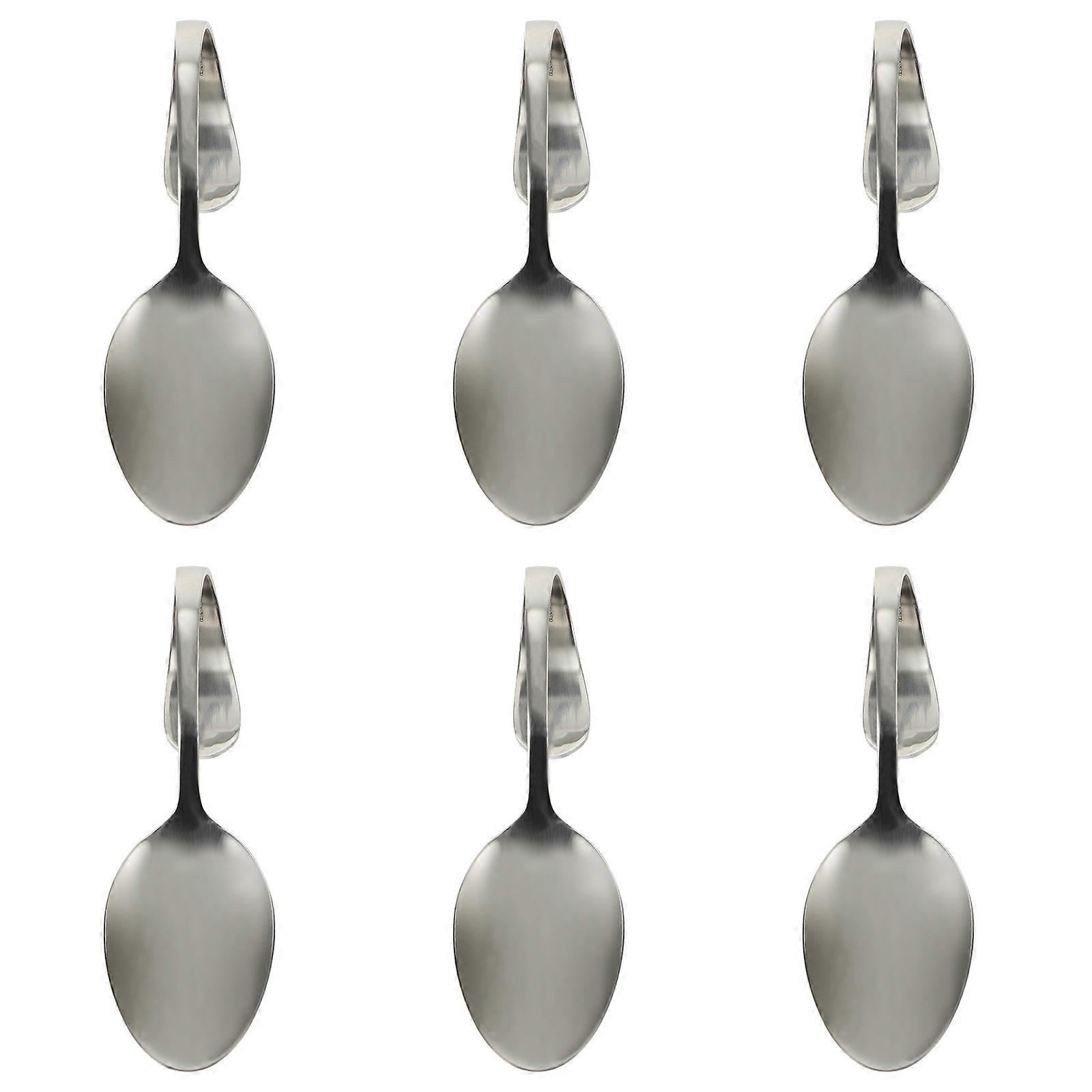 Multipurpose Spoon Stainless Steel Curved Handle Spoons for Kitchen Use 12Pcs