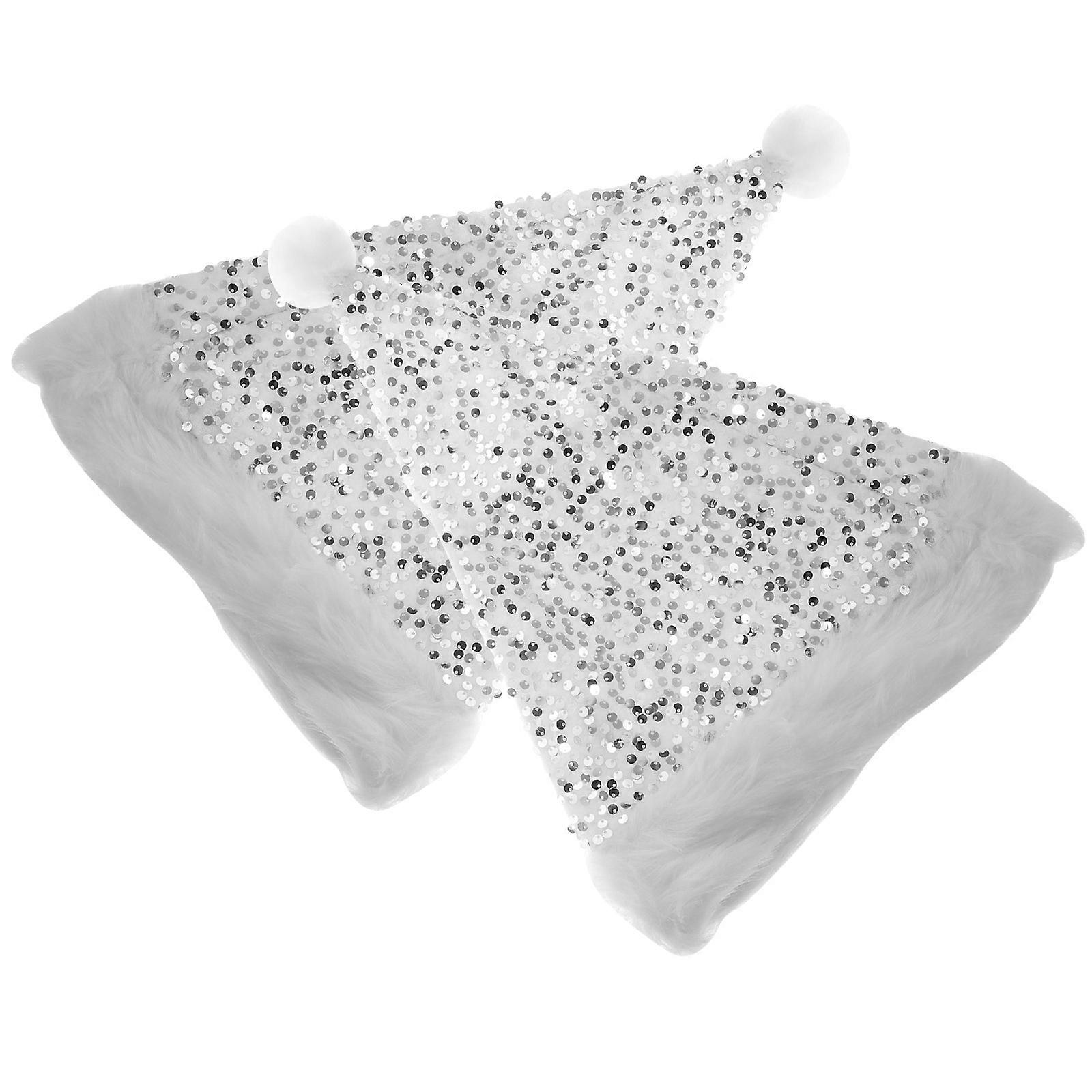 Versatile Xmas Caps Decorative Sequin Hat for Holiday 6Pcs Pink