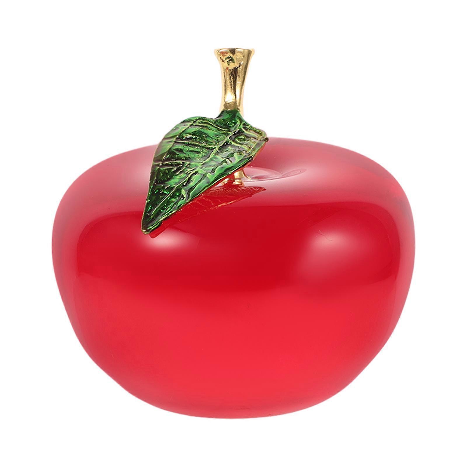 Crystal Decor for Car Interior 3Pcs Red Crystal Fruit Paperweight Set