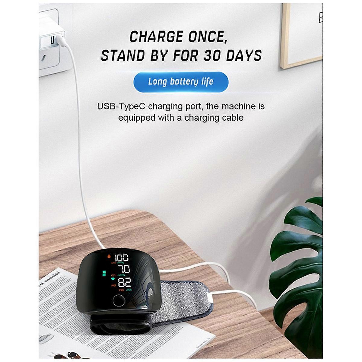 Touch LCD screen digital wrist blood pressure monitor intelligent