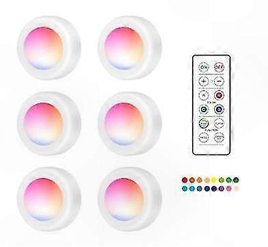 6-Pack Wireless LED Spotlights with Remote Controls