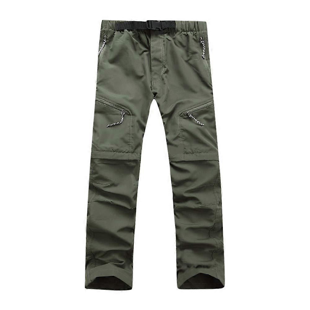 Men's Outdoor Hiking Trousers Zip Off Lightweight Quick-Drying Cargo Shorts with Belt XL O Green Functional Trekking Trousers