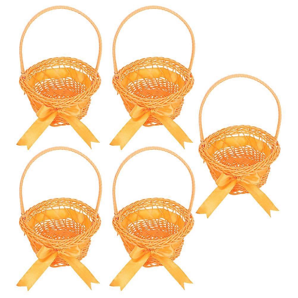 Small Basket with Handle for Storage Use 10Pcs Woven Flower Containers