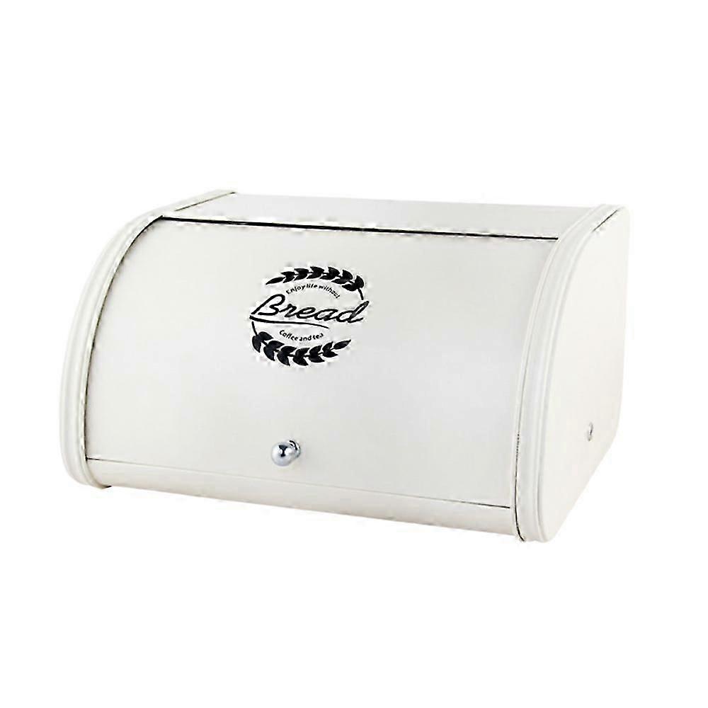 1pcs Rustic White ; Farmhouse Vintage Enamelware Countertop Bread Bin