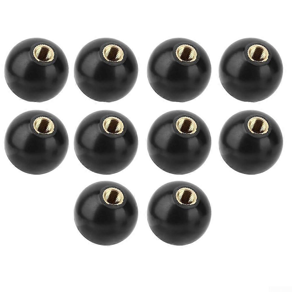 Ball Knobs Copper Core Thread Bakelite Body M8x30mm 10Pack For Pressure Devices And Machinery Controls