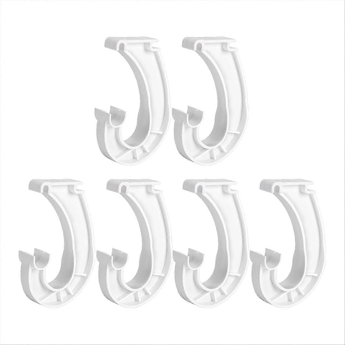 6Pcs Hanging Closet Rod Support - Sturdy J-Shaped Closet Brackets