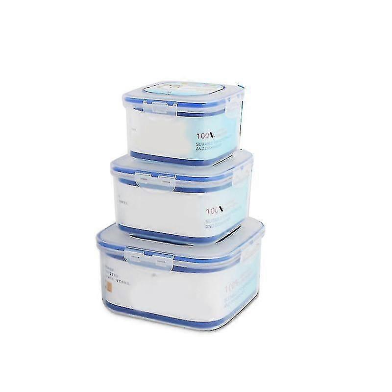 Food Storage Container Set 800/1130/2200ml Stackable Square Kitchen Pantry Box With Sealed Lid