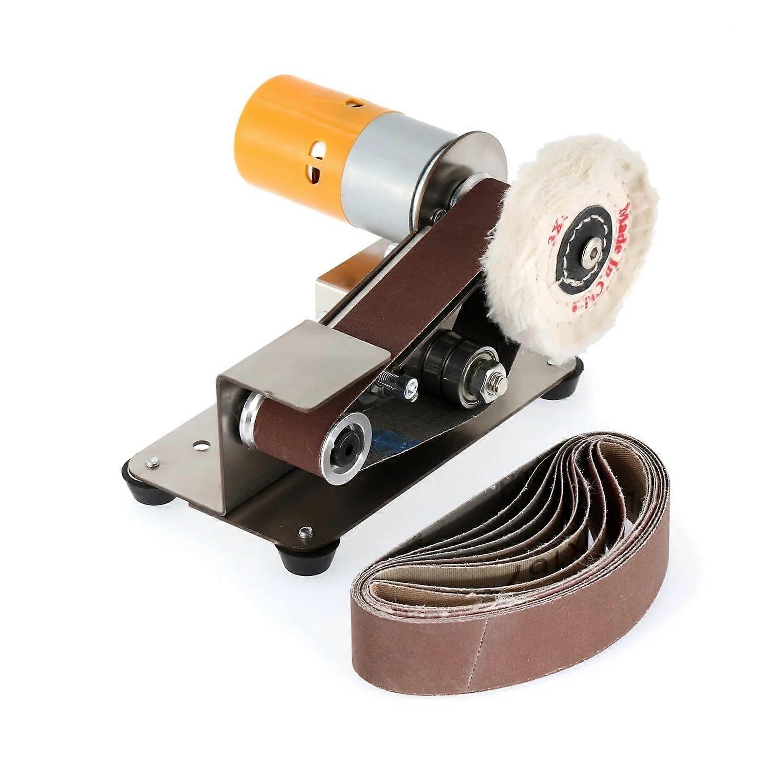 Mini Electric Belt Sander For DIY Polishing And Grinding, Cutter And EDS Sharpener, Package A With Four Knives