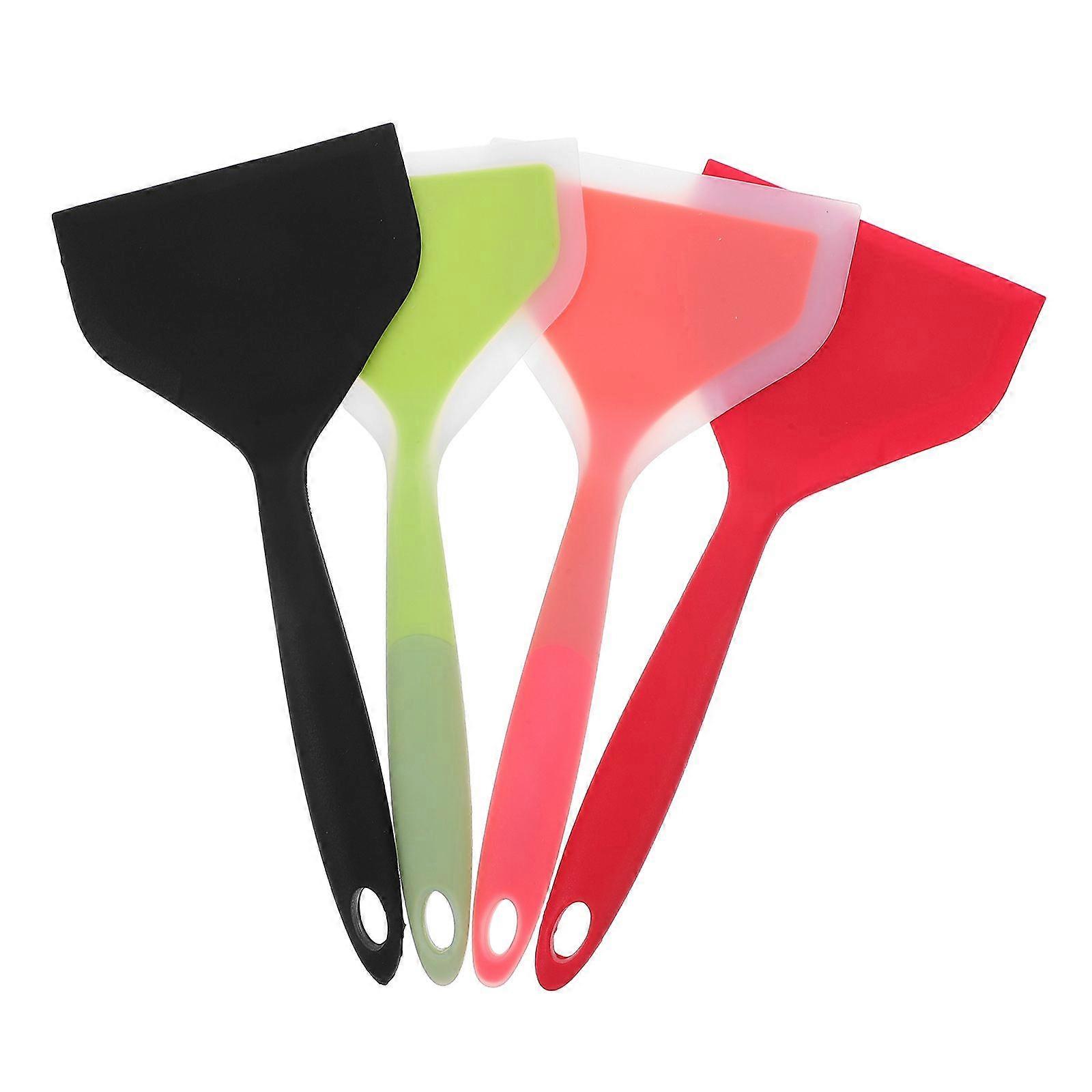4pcs Silicone Spatula Turner: Wide Silicone Pancake Spatula For Cooking - Flexible Non-Stick Turner Kitchen Accessory - Griddle Flipper For Home