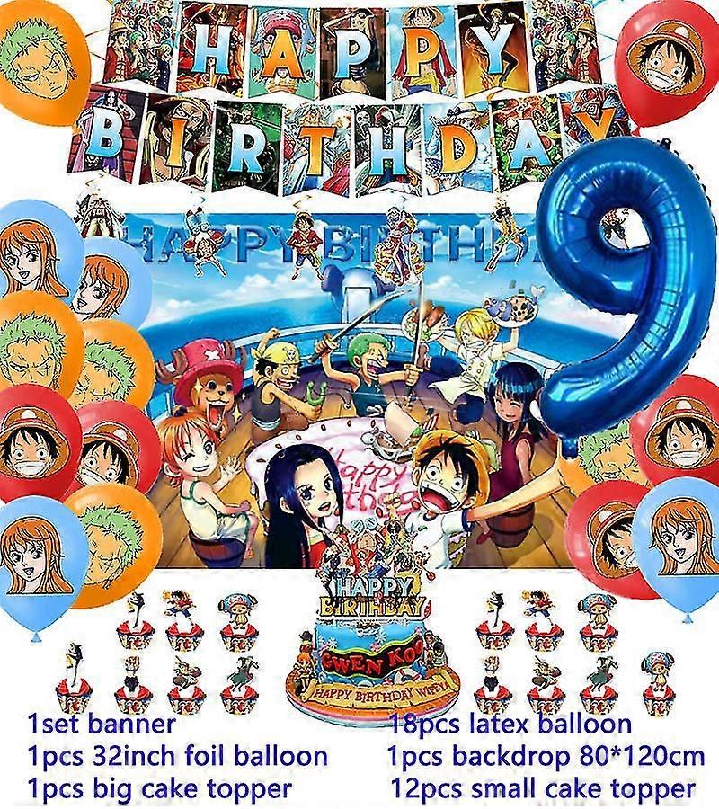 アニメ海賊ワンピース誕生日パーティーデコレーション忍者シーウルフバルーンバナー背景ワンピースパーティー用品子供のおもちゃ