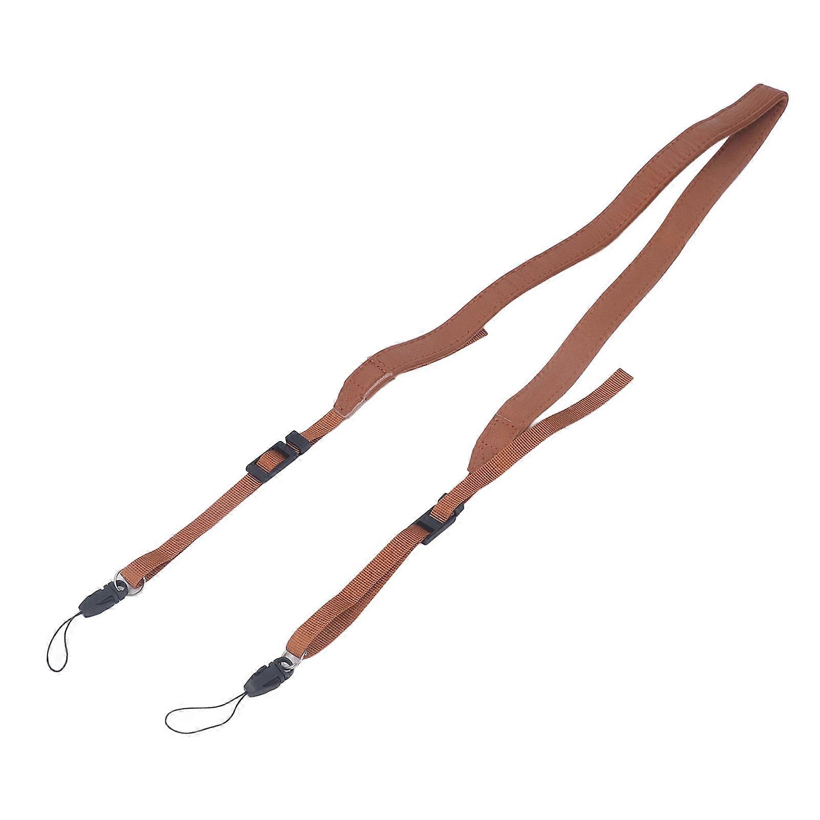 Camera Strap Simple Retro Style Length Adjustable Leather Universal Camera Neck Shoulder Belt Brown 
