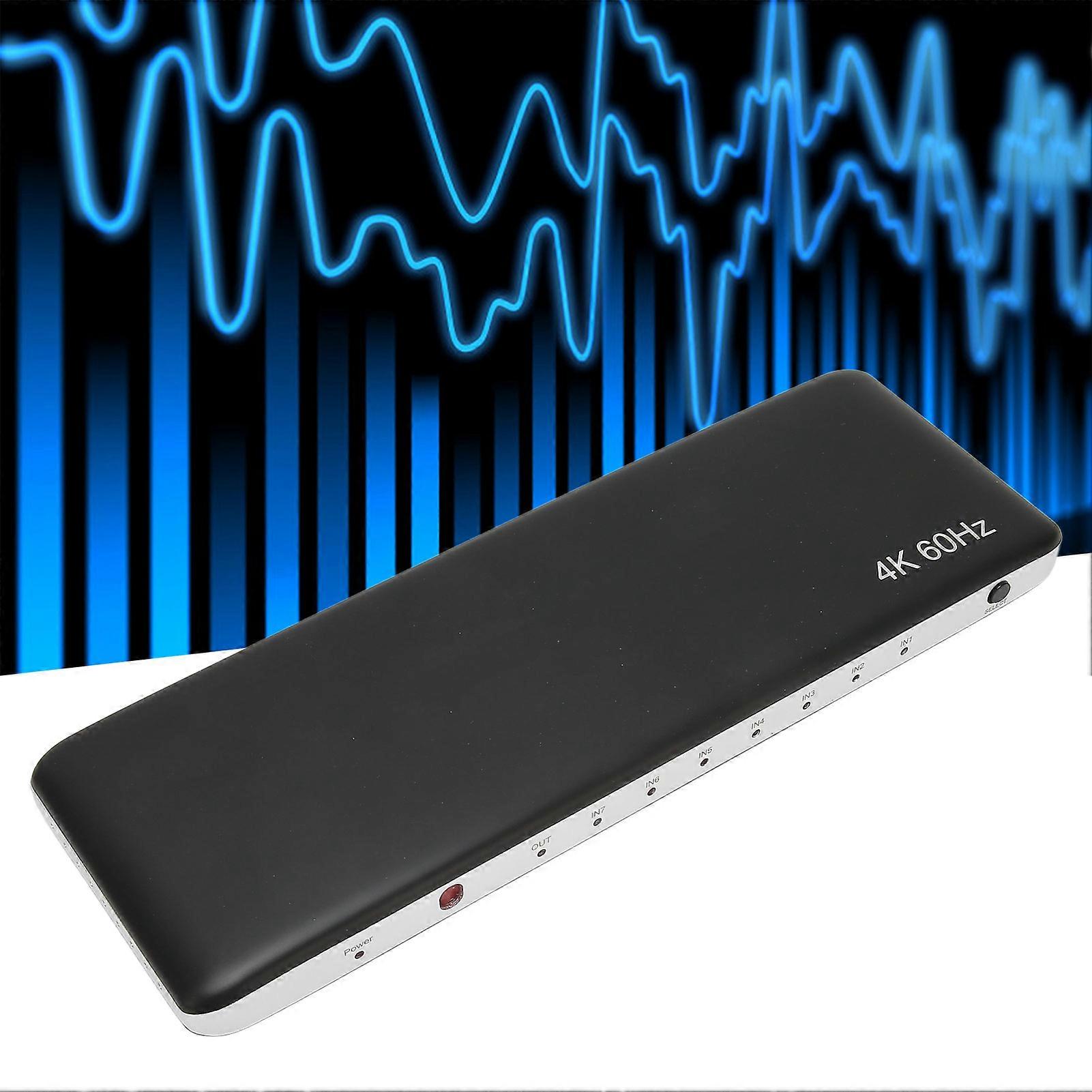 HD Multimedia Interface 2.0 Switch 7 in 1 Out HDCP 2.2 Support 4K 60Hz UHD 3D Video Switcher Selector 100‑240V US Plug 