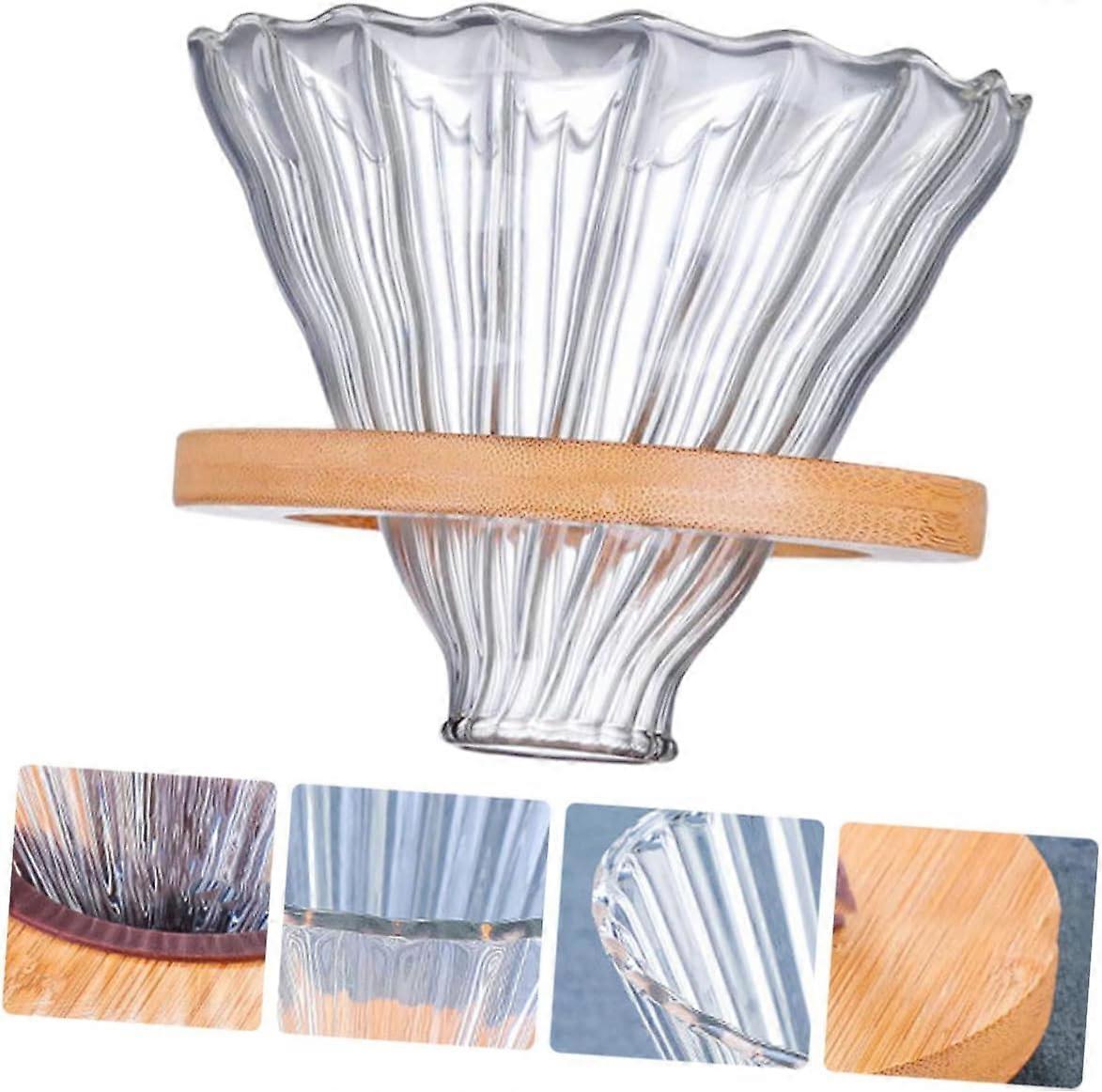 Manual Dripper 1Set Borosilicate Glass Pour Over Coffee Dripper For Hand Brew Home Use