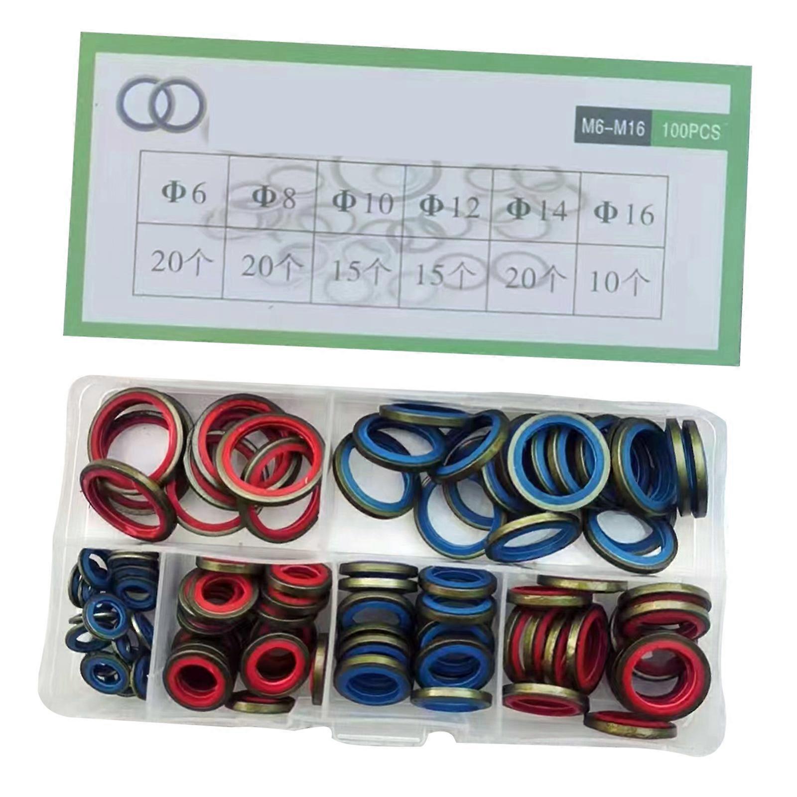 Multiple Size O Rings Assortment Set M6toM30 NBR Sealing Gasket For Automotive Machinery Home Repair With Storage Case Multicolor