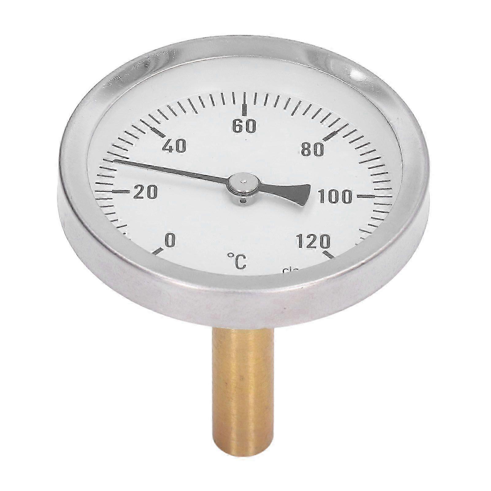 63mm Dial Thermometer Barbecue Pointer Type Thermometer 0120C Bimetallic Temperature Gauge for Cooking