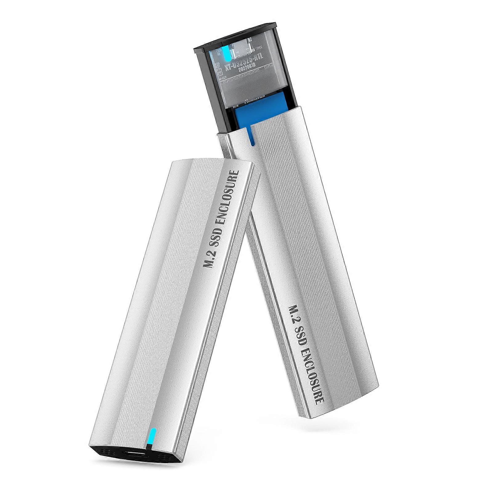 Reliable M.2 SSD Case M.2 NVMe/NGFF SSD Enclosure Fast and Easy Installation,Excellent Heat Dissipation Wide Compatible  Silver