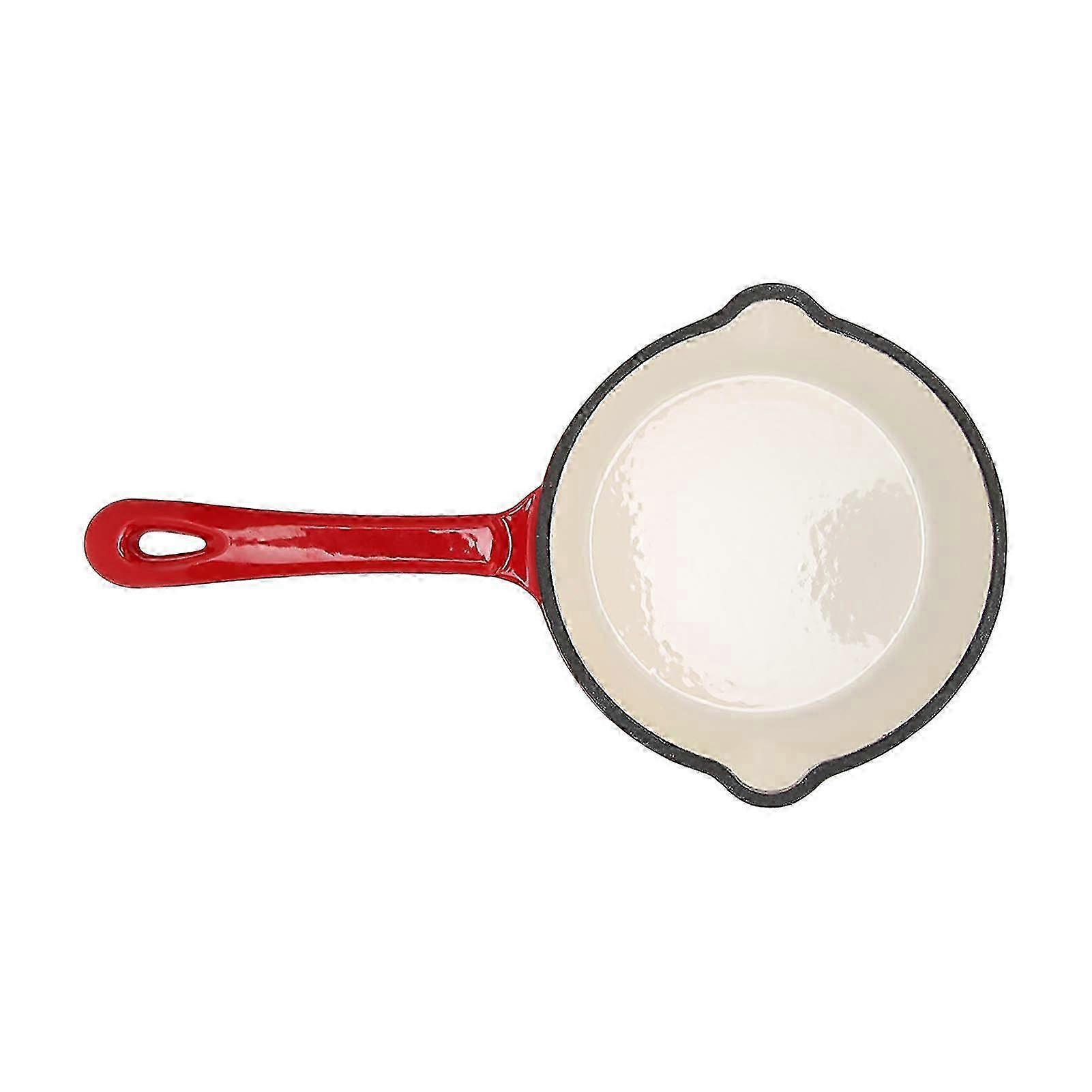 Deep Frying Pan Cast Iron Enamel Double Layers Nonstick Surface Long Handle Durable Sturdy Saute Pan for Home Restaurant 2025