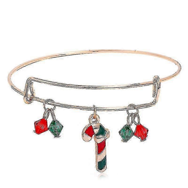 Christmas Bracelet Alloy Christmas Tree Drop Oil Pendant Christmas Bracelet1pcs-gold