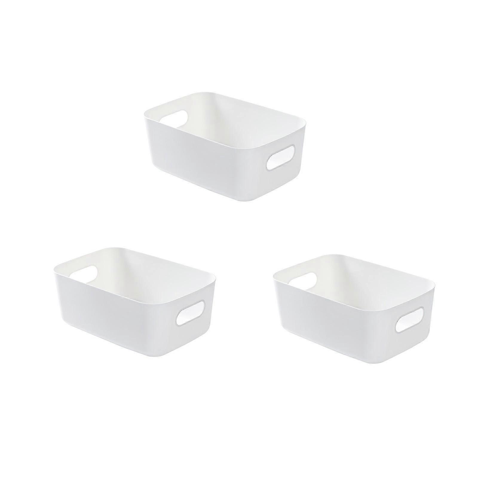 3pcsプラスチック製のストレージバスケット化粧品の貯蔵バスケットはスナック収納ボックスを雑貨