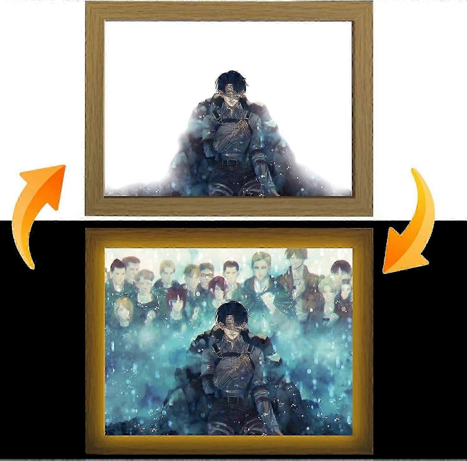 Attack on Titan LED Art (LeviAckerman) Levi Ackerman Edition, USB Powered, 3 Lighting Modes, Lights Up with Wings of Liberty