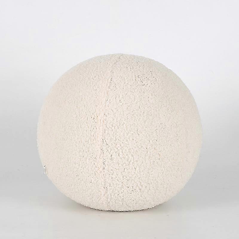 Plush Round Wool Cushion Nordic Ball Shaped Solid Color Stuffed Soft Pillow For Sofa Office Waist Rest Throw Pillow