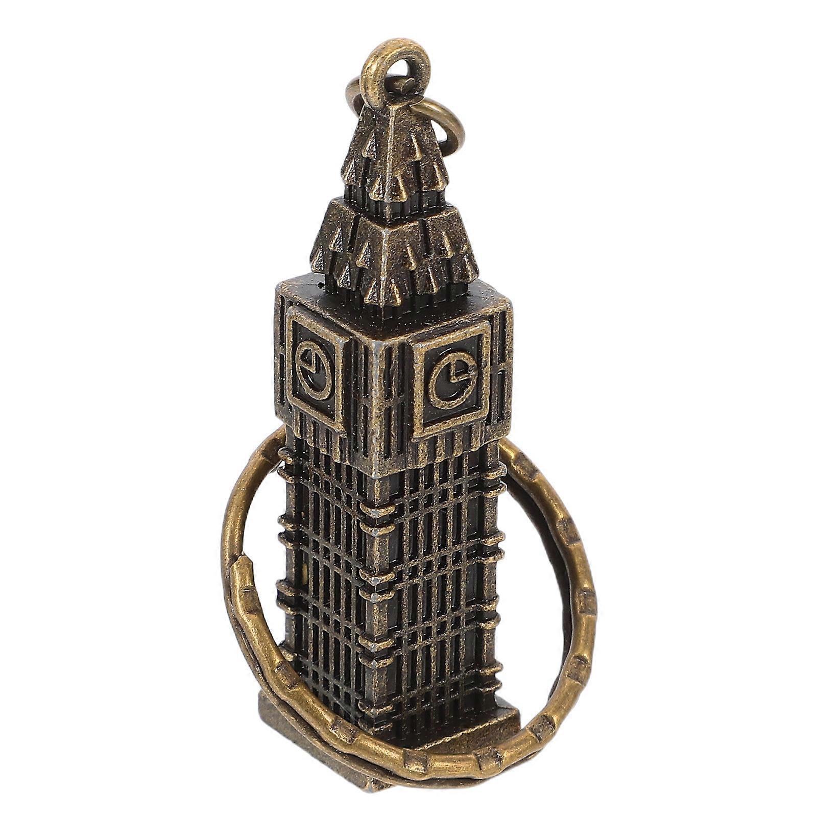 Keychain Pendant Big Building Model Miniature Tower Shape Everyday Use Metal 4.32X1.97X0.51IN Keeps Keys Organized 1Pcs