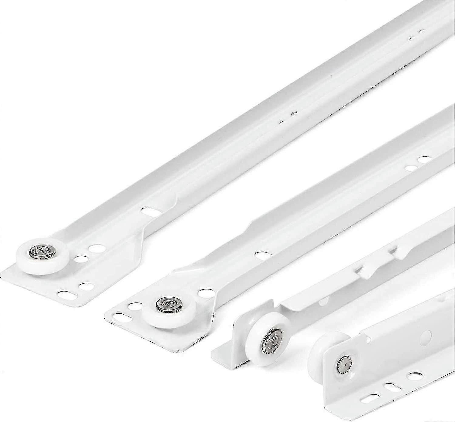 Drawer Slides 350mm, 4-Pack, Partial Extension, White Sliding Drawer Rails Kit