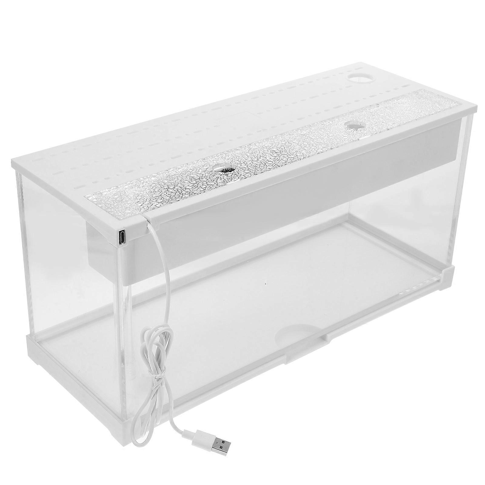 Tabletop Acrylic Aquarium Betta Fish Tank with LED Light