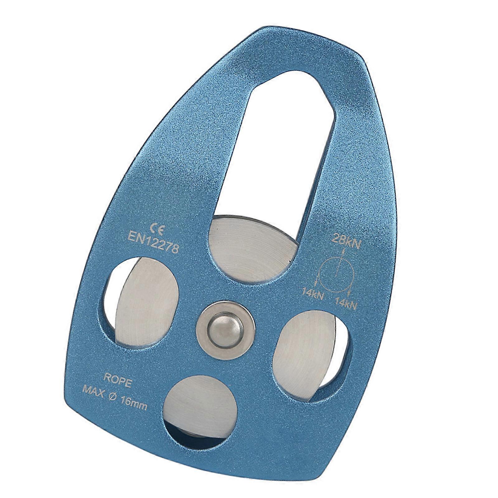 Climbing Frictions Reduction Pulley Fixed Sideplate Single Sheave Pulley for Mountainous Environment  Blue