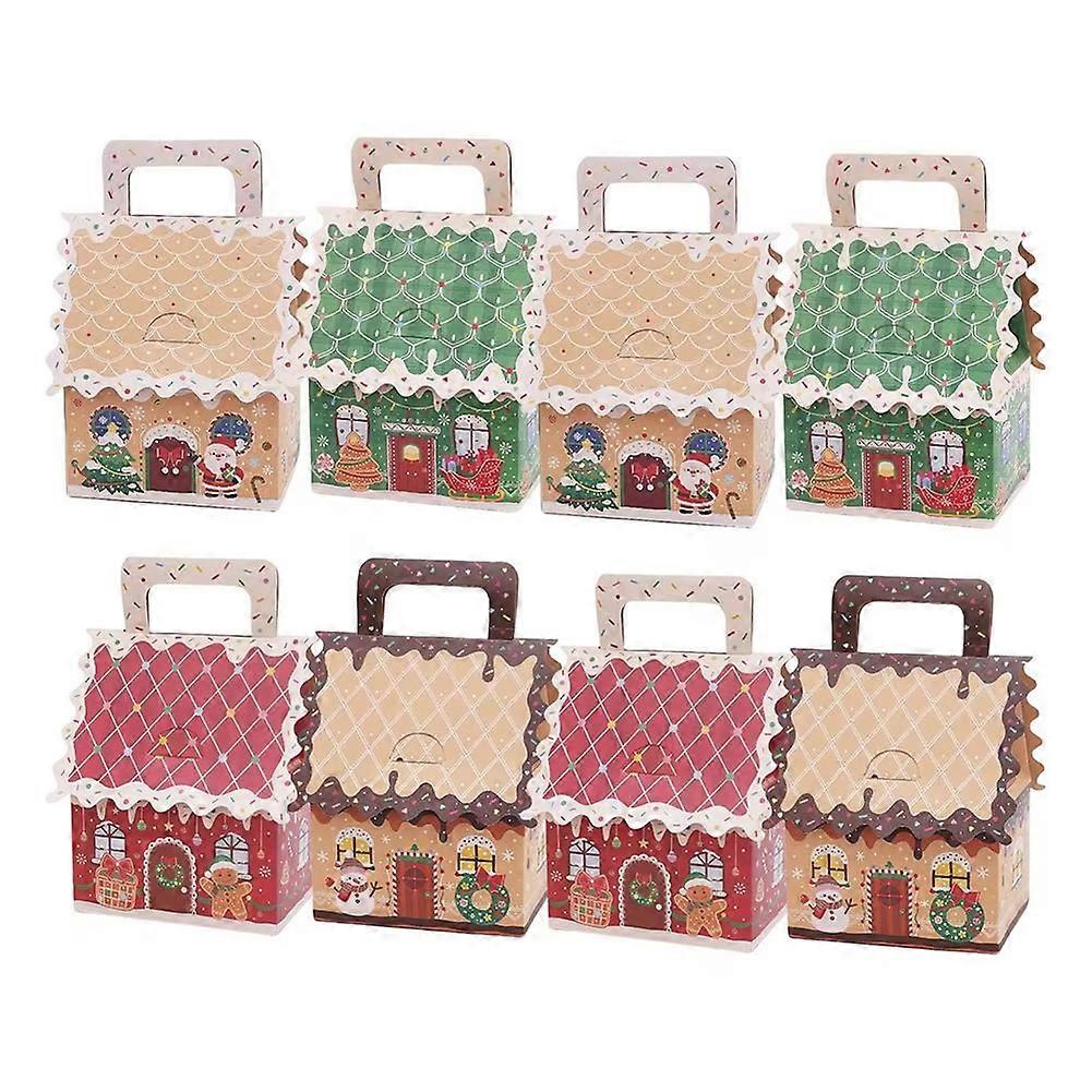 Christmas Cookie Boxes 16 Pieces Seasonal Treat Box with Handle Christmas Wrapping Containers for Party Gathering Home